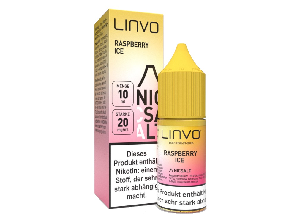 Linvo - Raspberry Ice - Nikotinsalz Liquid 20 mg/ml Linvo - Raspberry Ice - Nikotinsalz Liquid 20 mg/ml