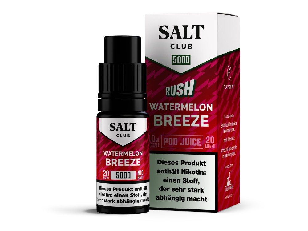 Salt Club - 5000 - Nikotinsalz Liquid 20 mg/ml - Watermelon Breeze Salt Club - 5000 - Nikotinsalz Liquid 20 mg/ml - Watermelon Breeze