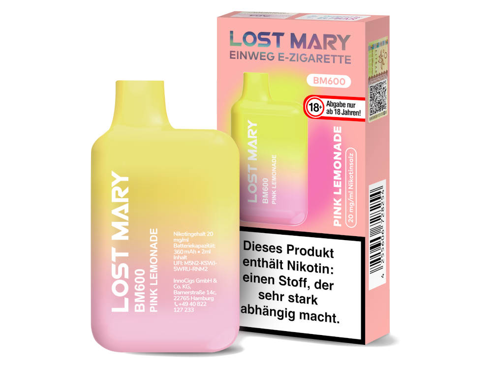 Lost Mary - BM600 Einweg E-Zigarette - 20mg/ml - Blue Razz Ice