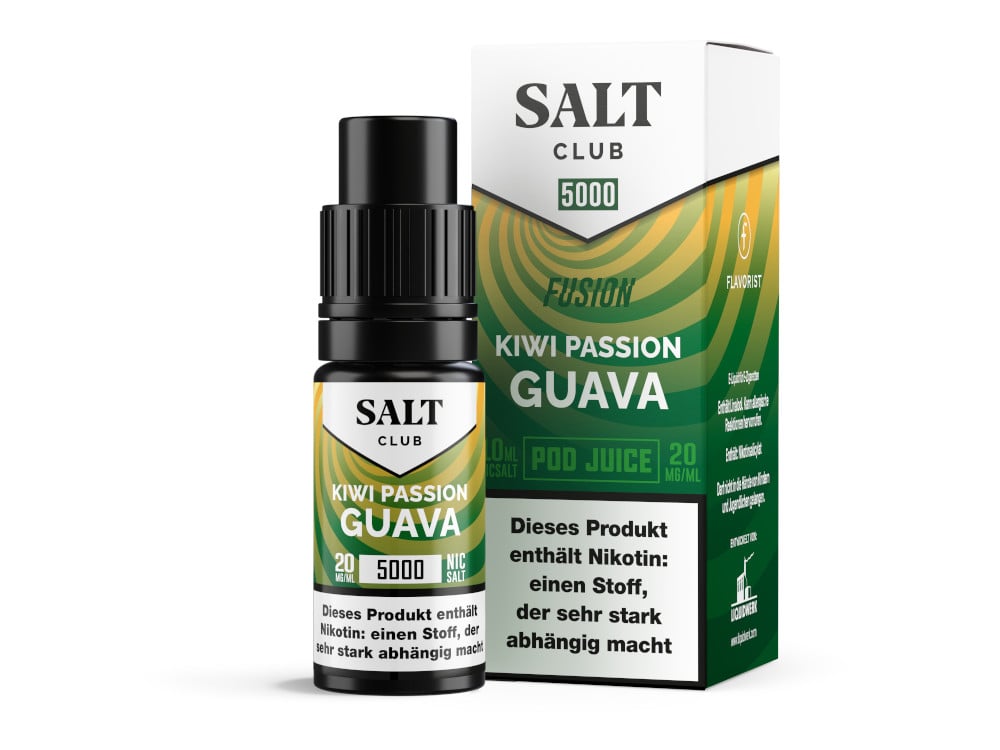 Salt Club - 5000 - Nikotinsalz Liquid 20 mg/ml - Kiwi Passion Guava Salt Club - 5000 - Nikotinsalz Liquid 20 mg/ml - Kiwi Passion Guava