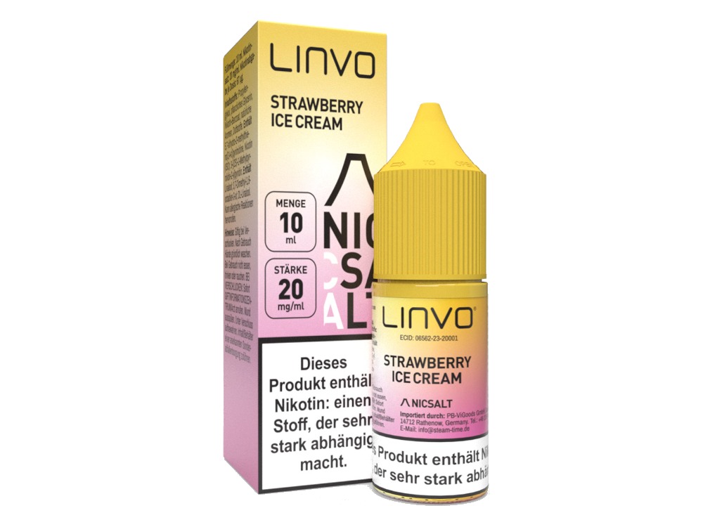Linvo - Strawberry Ice Cream - Nikotinsalz Liquid 20 mg/ml Linvo - Strawberry Ice Cream - Nikotinsalz Liquid 20 mg/ml