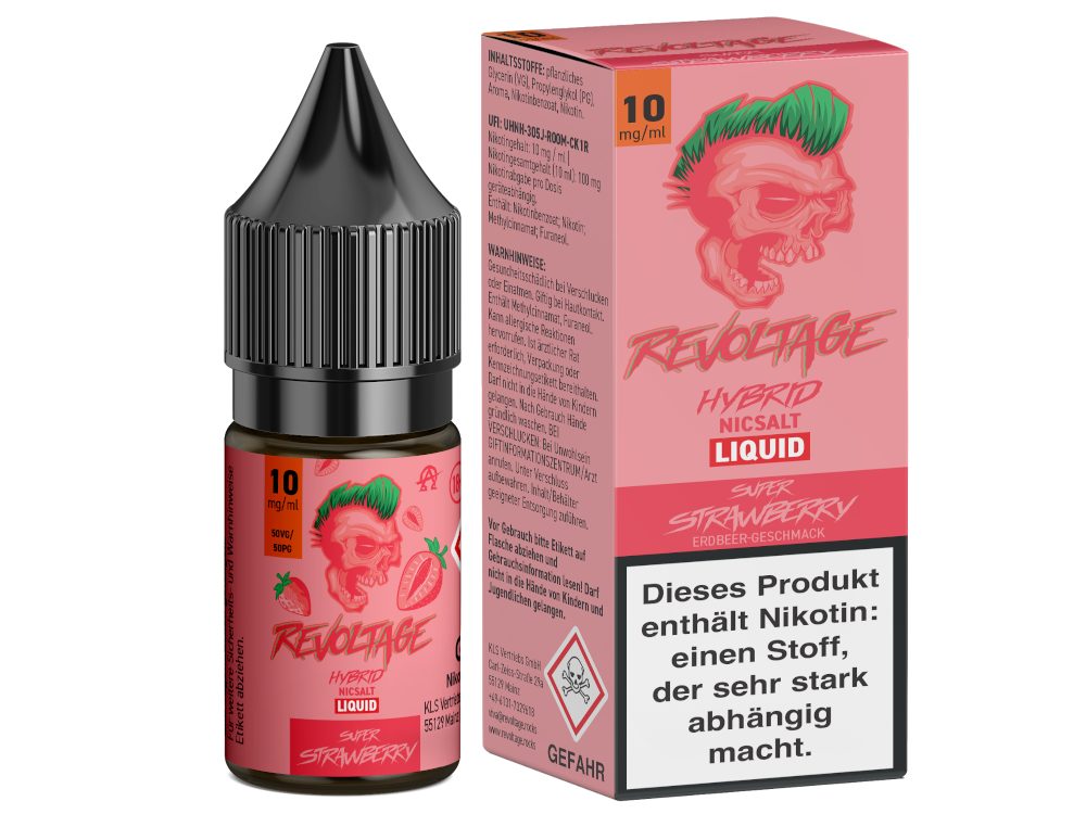 Revoltage - Hybrid Nikotinsalz Liquid - Super Strawberry Revoltage - Hybrid Nikotinsalz Liquid - Super Strawberry
