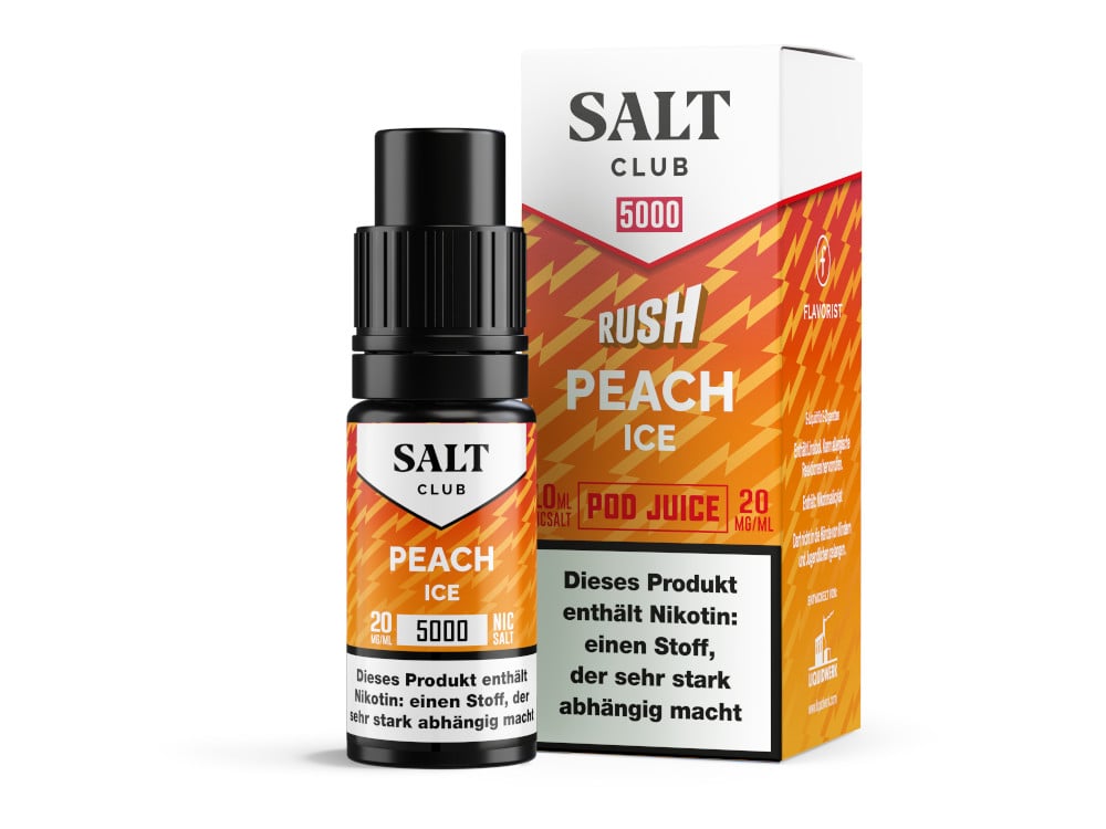 Salt Club - 5000 - Nikotinsalz Liquid 20 mg/ml - Peach Ice Salt Club - 5000 - Nikotinsalz Liquid 20 mg/ml - Peach Ice