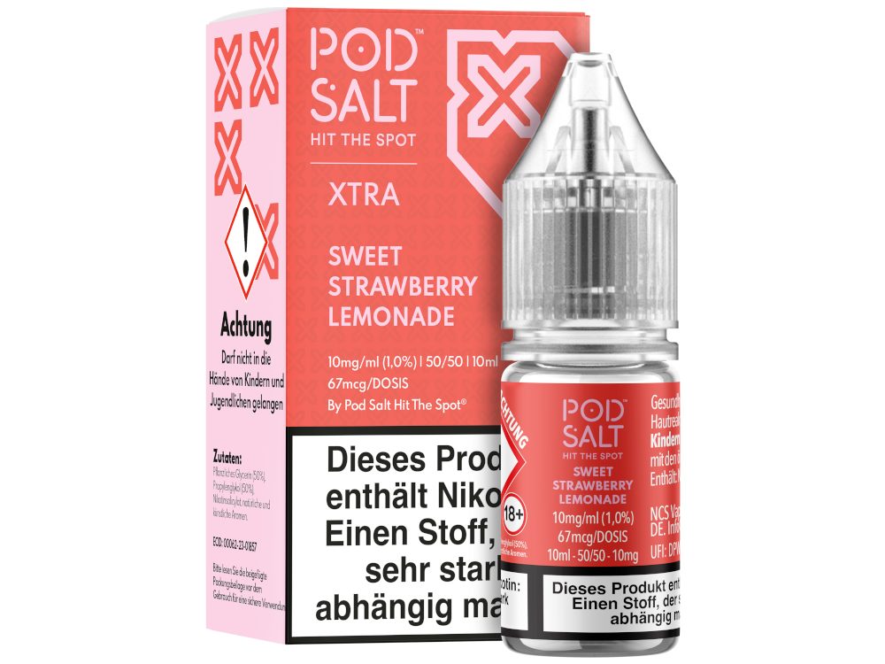 Pod Salt X - Nikotinsalz Liquid - Sweet Strawberry Lemonade Pod Salt X - Nikotinsalz Liquid - Sweet Strawberry Lemonade