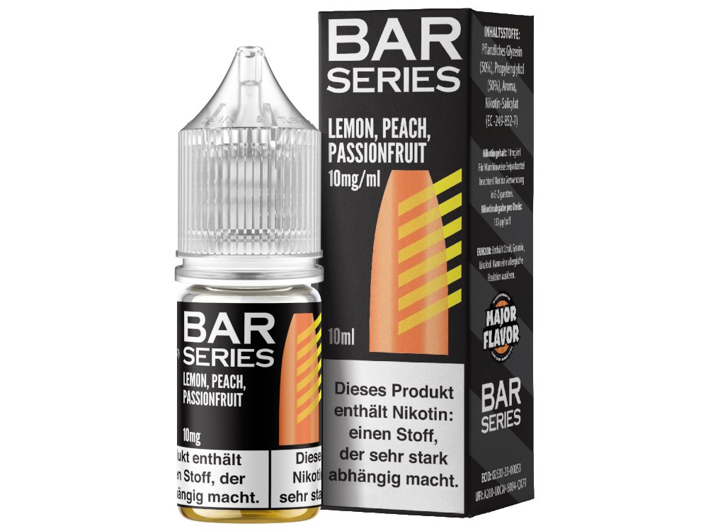 Bar Series - Nikotinsalz Liquid - Lemon Peach Passionfruit Bar Series - Nikotinsalz Liquid - Lemon Peach Passionfruit
