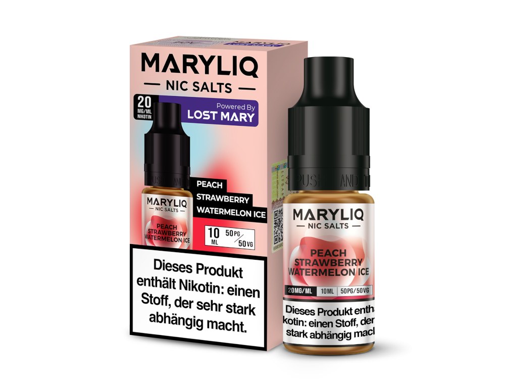 MARYLIQ - Nikotinsalz Liquid - Peach Strawberry Watermelon Ice