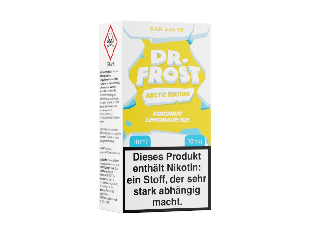Dr. Frost - Arctic Edition - Nikotinsalz Liquid - Coconut Lemonade Ice Dr. Frost - Arctic Edition - Nikotinsalz Liquid - Coconut Lemonade Ice