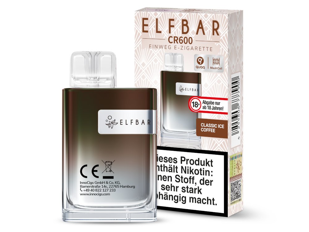 Elfbar - CR600 Einweg E-Zigarette - Classic Ice Coffee Elfbar - CR600 Einweg E-Zigarette - Classic Ice Coffee