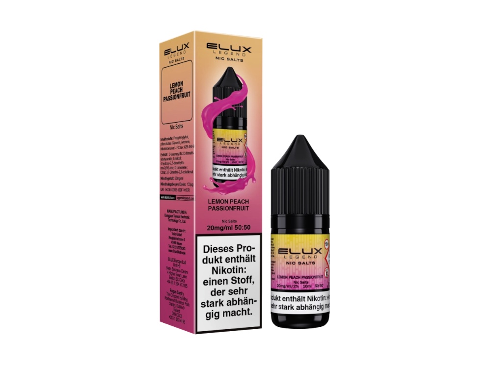 Elux - Nikotinsalz Liquid - Lemon Peach Passion Elux - Nikotinsalz Liquid - Lemon Peach Passion