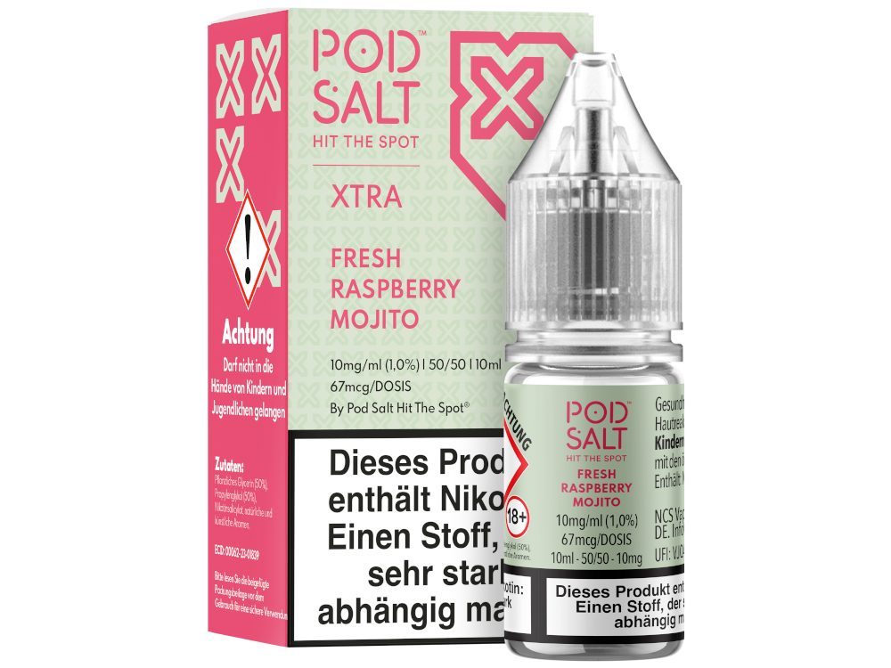 Pod Salt X - Nikotinsalz Liquid - Fresh Raspberry Mojito Pod Salt X - Nikotinsalz Liquid - Fresh Raspberry Mojito