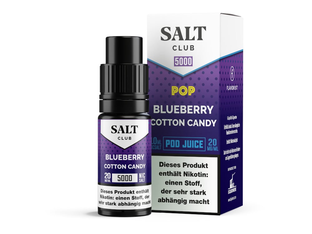 Salt Club - 5000 - Nikotinsalz Liquid 20 mg/ml - Blueberry Cotton Candy Salt Club - 5000 - Nikotinsalz Liquid 20 mg/ml - Blueberry Cotton Candy