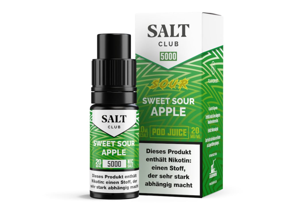 Salt Club - 5000 - Nikotinsalz Liquid 20 mg/ml - Sweet Sour Apple Salt Club - 5000 - Nikotinsalz Liquid 20 mg/ml - Sweet Sour Apple