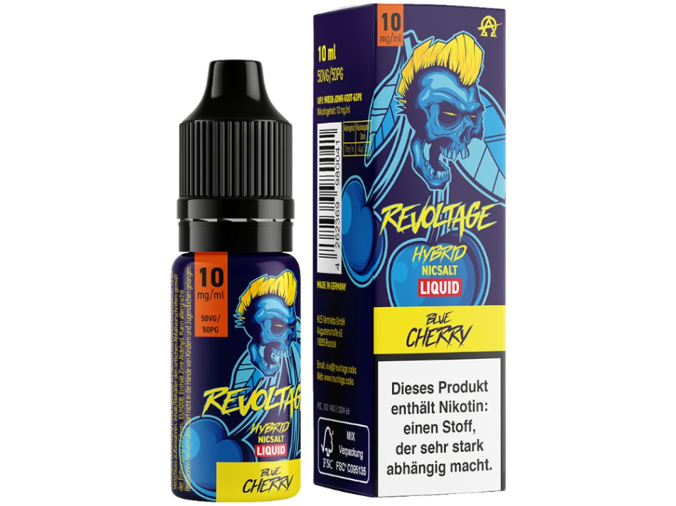 Revoltage - Hybrid Nikotinsalz Liquid - Blue Cherry Revoltage - Hybrid Nikotinsalz Liquid - Blue Cherry