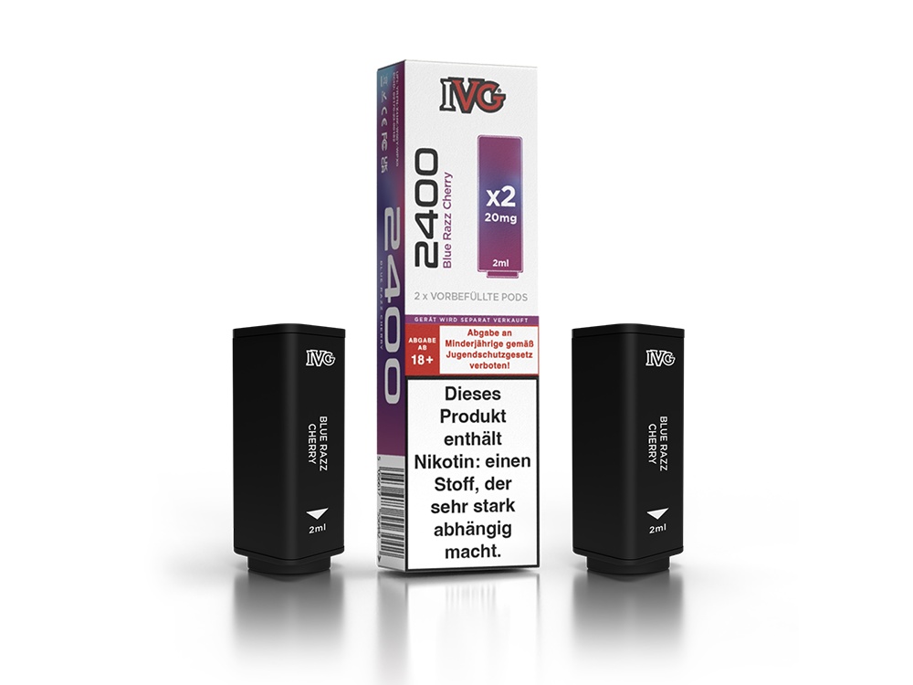 IVG - 2400 Pod 20mg/ml (2 Stück pro Packung) - Blue Razz Cherry IVG - 2400 Pod 20mg/ml (2 Stück pro Packung) - Blue Razz Cherry