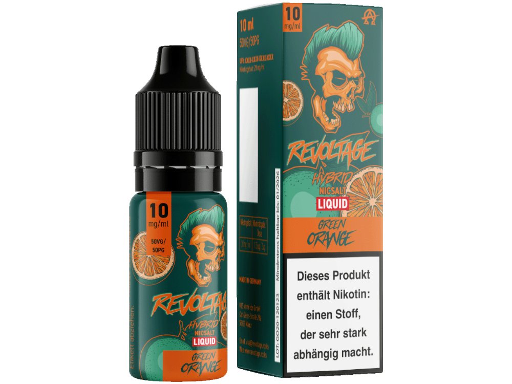 Revoltage - Hybrid Nikotinsalz Liquid - Green Orange Revoltage - Hybrid Nikotinsalz Liquid - Green Orange