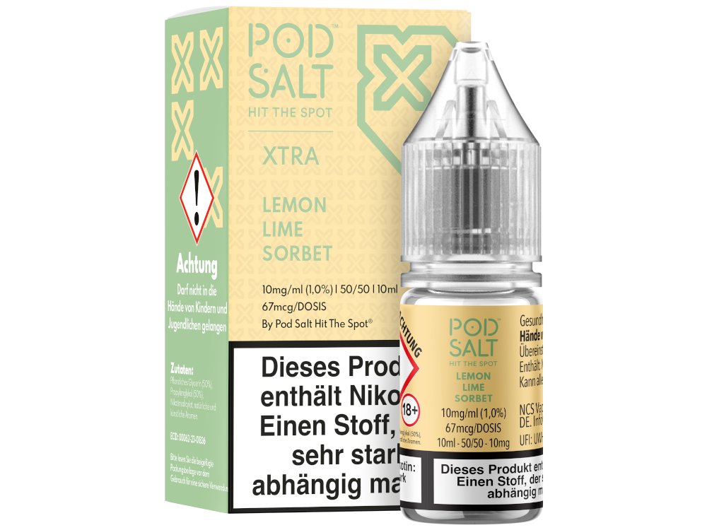 Pod Salt X - Nikotinsalz Liquid - Lemon Lime Sorbet Pod Salt X - Nikotinsalz Liquid - Lemon Lime Sorbet