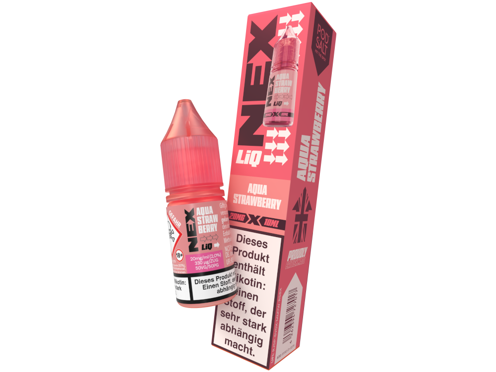 Pod Salt - NexLiq - Nikotinsalz Liquid - Aqua Strawberry