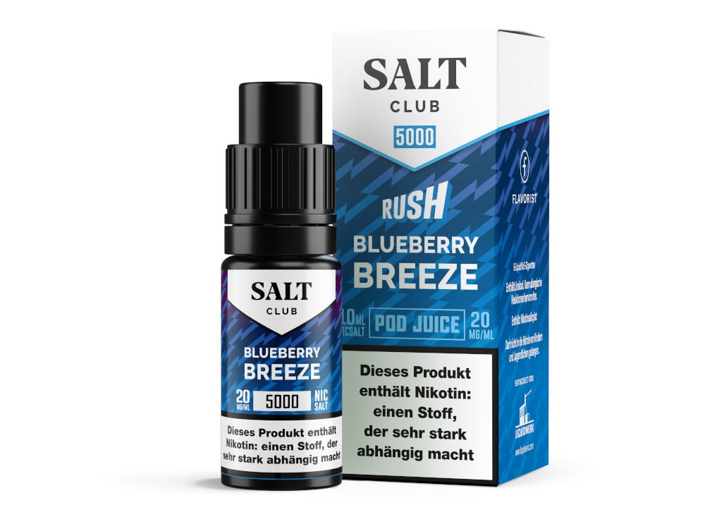 Salt Club - 5000 - Nikotinsalz Liquid 20 mg/ml - Blueberry Breeze Salt Club - 5000 - Nikotinsalz Liquid 20 mg/ml - Blueberry Breeze