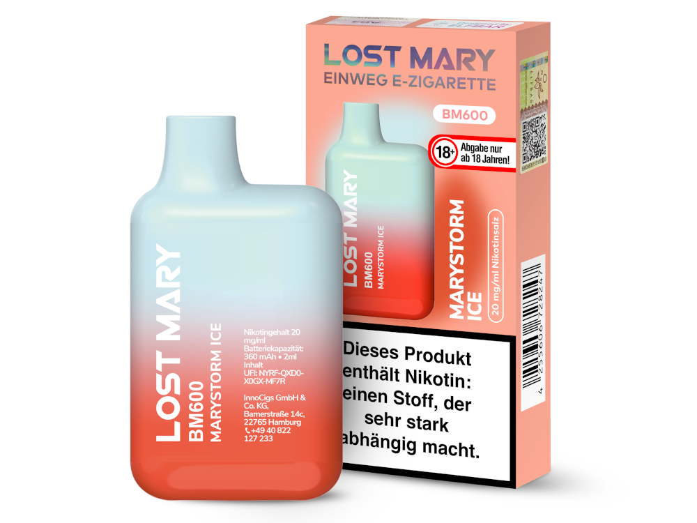 Lost Mary - BM600 Einweg E-Zigarette - 20mg/ml - Marybull Ice